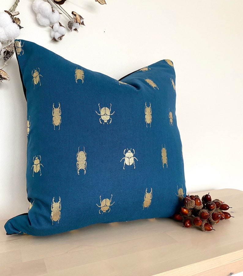 Gold Beetles Bugs Cushion Decorative pillow Etsy