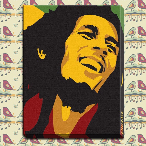 Ready To Hang Bob Marley Canvas Print 12 X 16 Inch Etsy