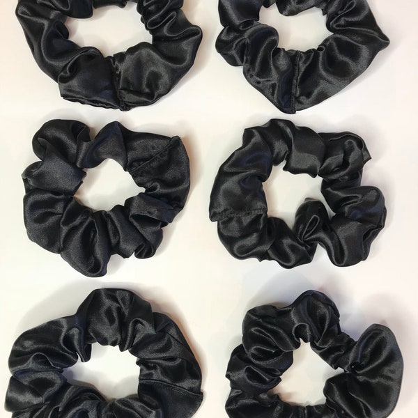 6 pk Large Satin Scrunchies Ponytail holders Natural Hair