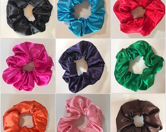 Satin Scrunchies in Solid Colors