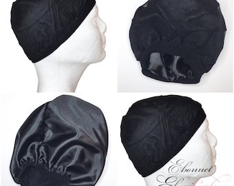 Wig Cap Satin Lined - Black