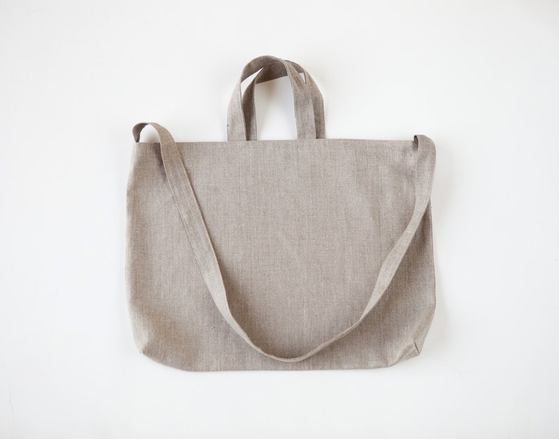 Large Linen Tote Bag Linen Shopping Bag Market Bag Cross | Etsy