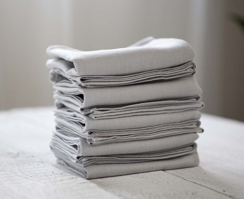 Washed large linen napkins Grey napkins linen napkins cloth Etsy