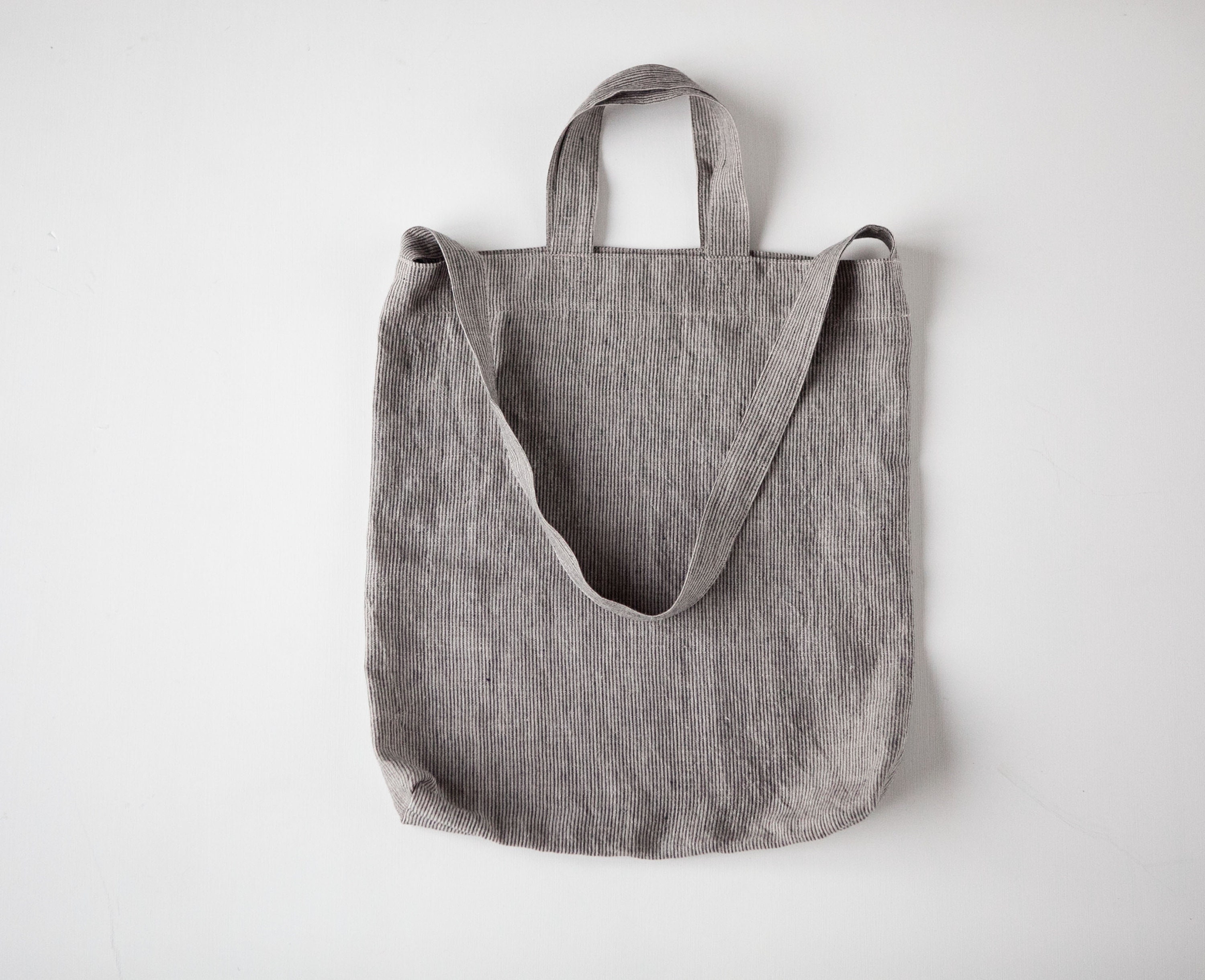 Large linen tote linen shopping bags linen zero waste bag Etsy