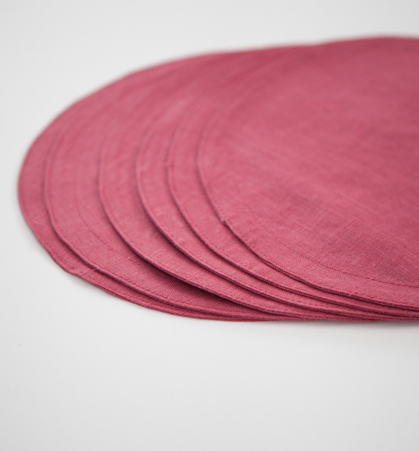 Round placemats pink and other colours place mat set Natural Etsy