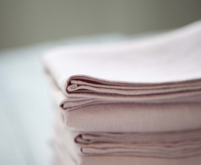 Pink Linen Napkins Set of 8 Pastel Napkins Cloth Napkins Etsy