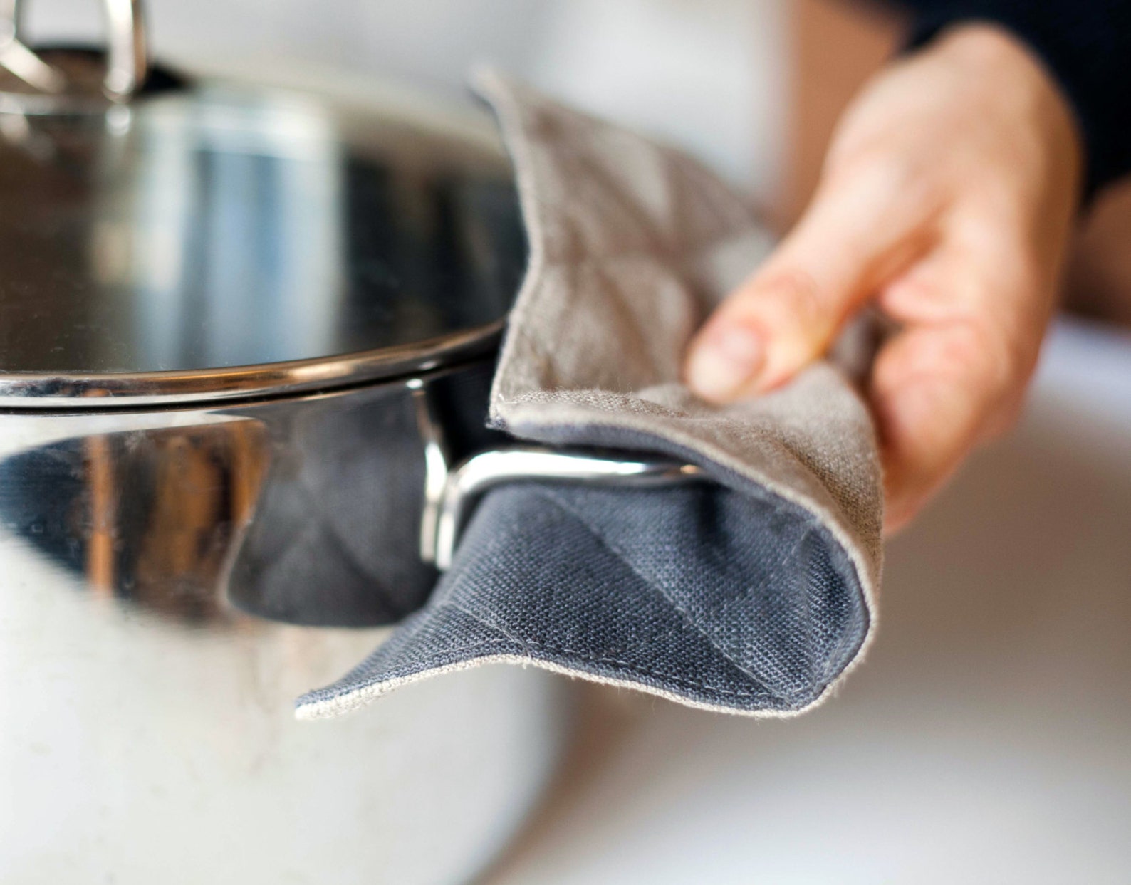 Pot Holders Linen Potholder in Neutral Tones Oven Potholders Etsy