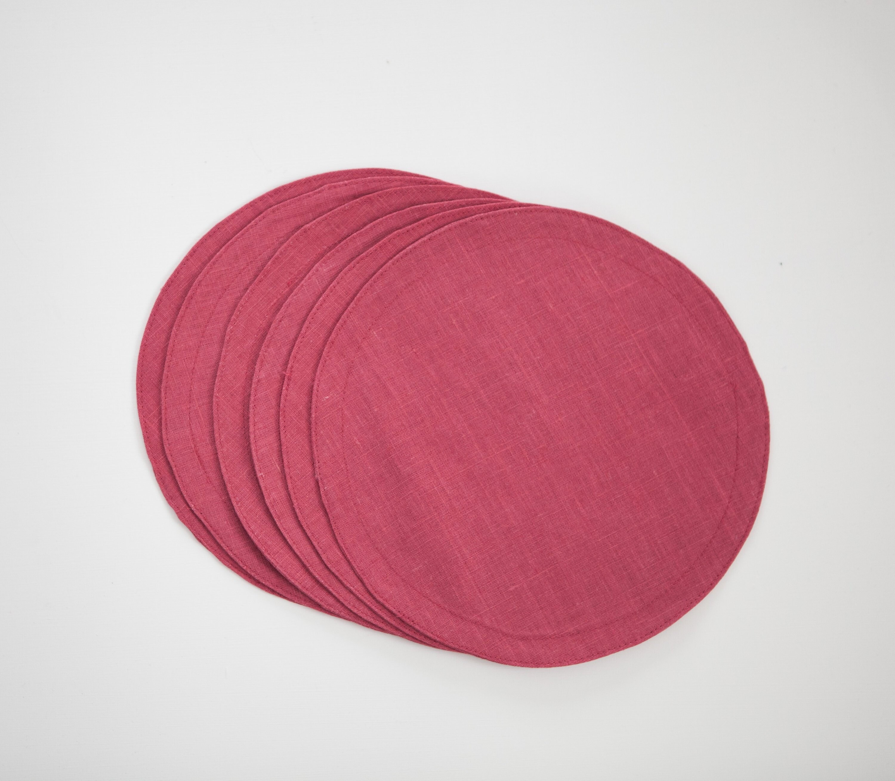 Round placemats pink and other colours place mat set Natural Etsy