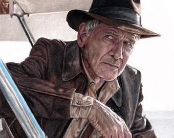 Indiana Jones (Harrison Ford) from The Dial of Destiny Drawing Print
