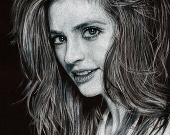 Drawing Print Of Stana Katic Colored Pencil Sketch Etsy