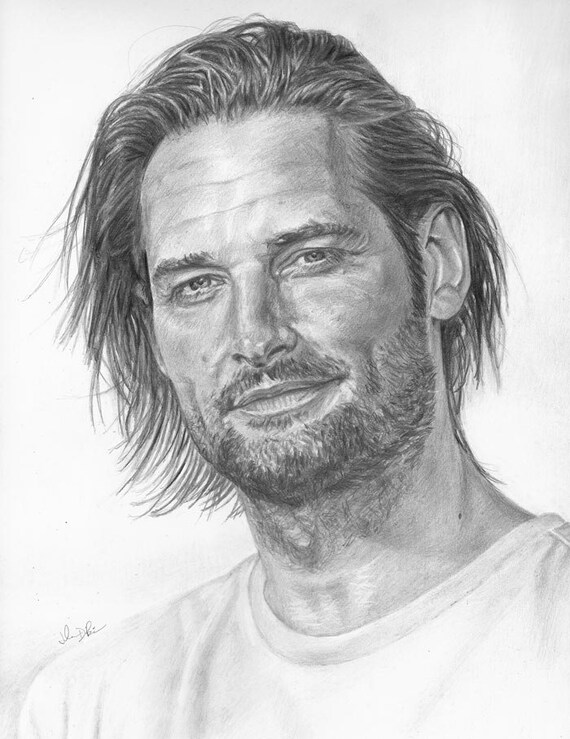 Sawyer Josh Holloway From Lost Drawing Print Etsy