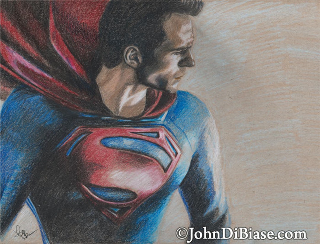 Henry Cavill as Superman in man of Steel Colored - Etsy
