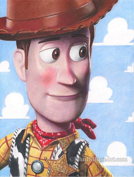 Woody Toy Story Dibujo a lápiz de color Impresión - Etsy España