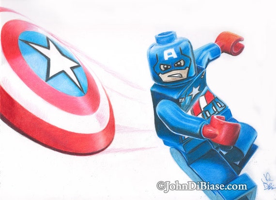 capitan america lego dibujo