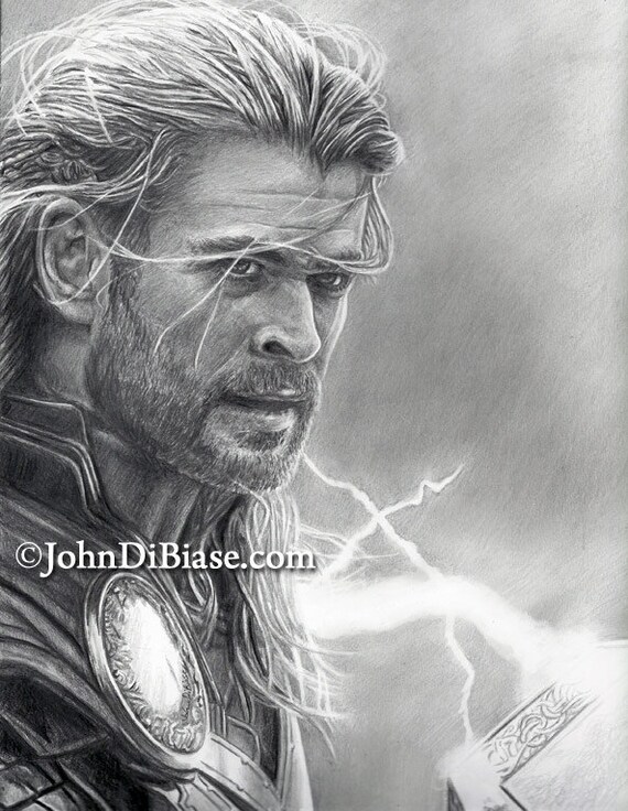 Chris Hemsworth as Thor Painting by Petra Lidia Seveljevic | Saatchi Art