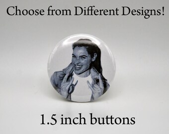 1.5" Buttons with ATTITUDE!, 5 Different Designs - Choose One