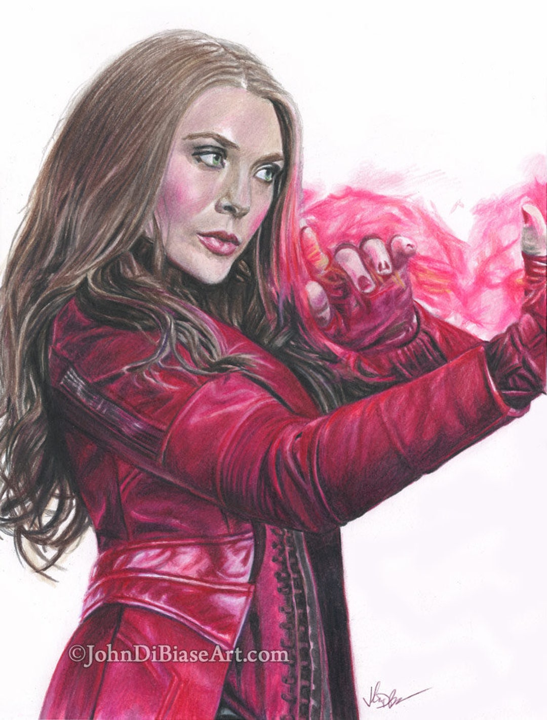 Print of Wanda Maximoff / Scarlet Witch elizabeth Olsen in 