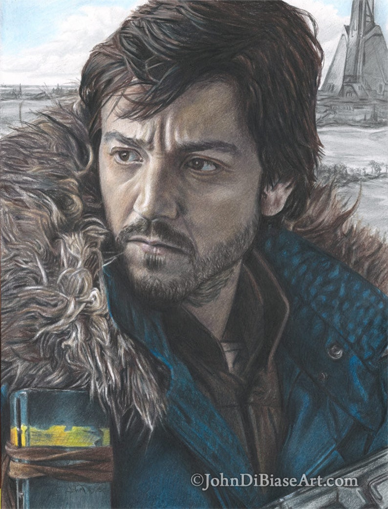 Colored Pencil / Graphite Drawing Print of Diego Luna as Capt. Etsy