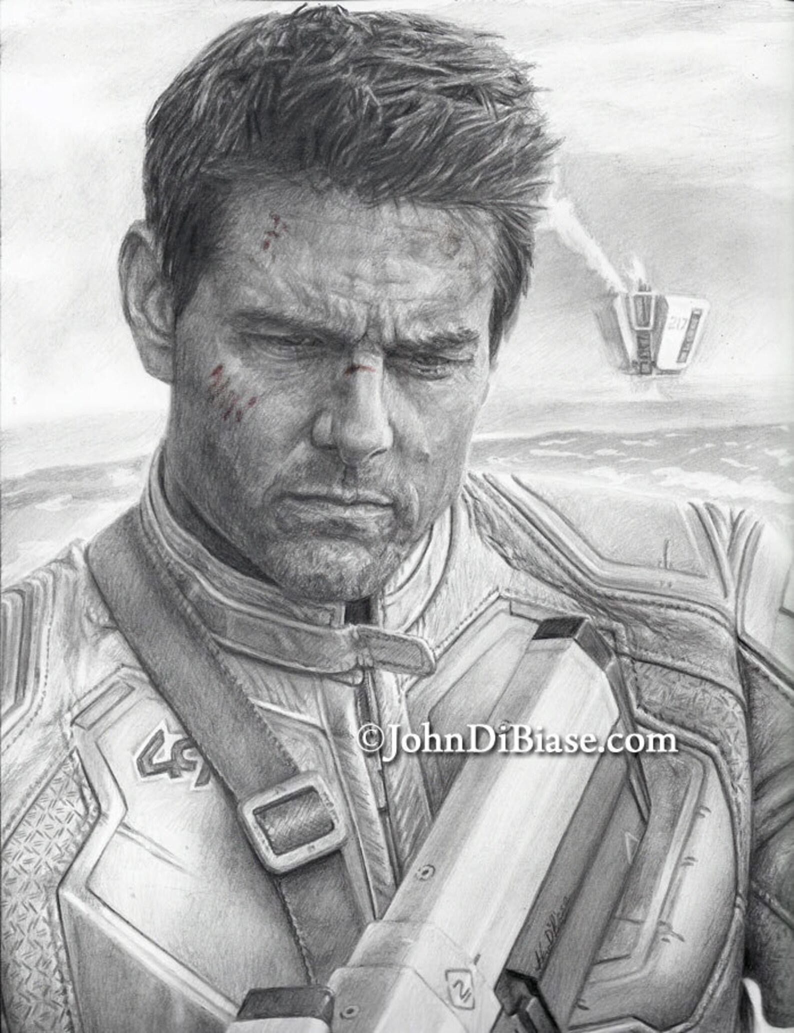 Tom Cruise as Jack Harper in Oblivion Drawing Print Etsy