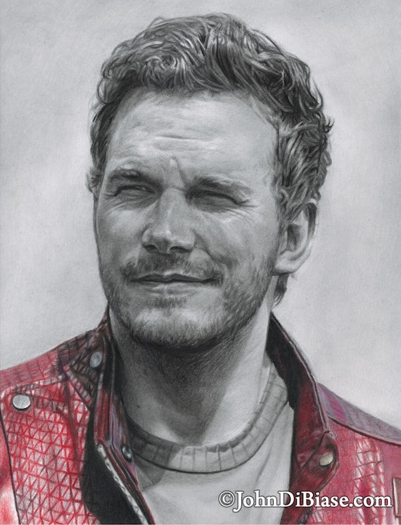 Drawing Print of Chris Pratt as Star Lord/Peter Quill in Guardians of the  Galaxy Vol. 2