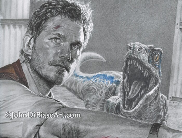 Chris Pratt Owen Grady Dans Jurassic World W Blue The Raptor Etsy Chris Pratt Owen Grady Dans Jurassic World W Blue The Raptor Etsy