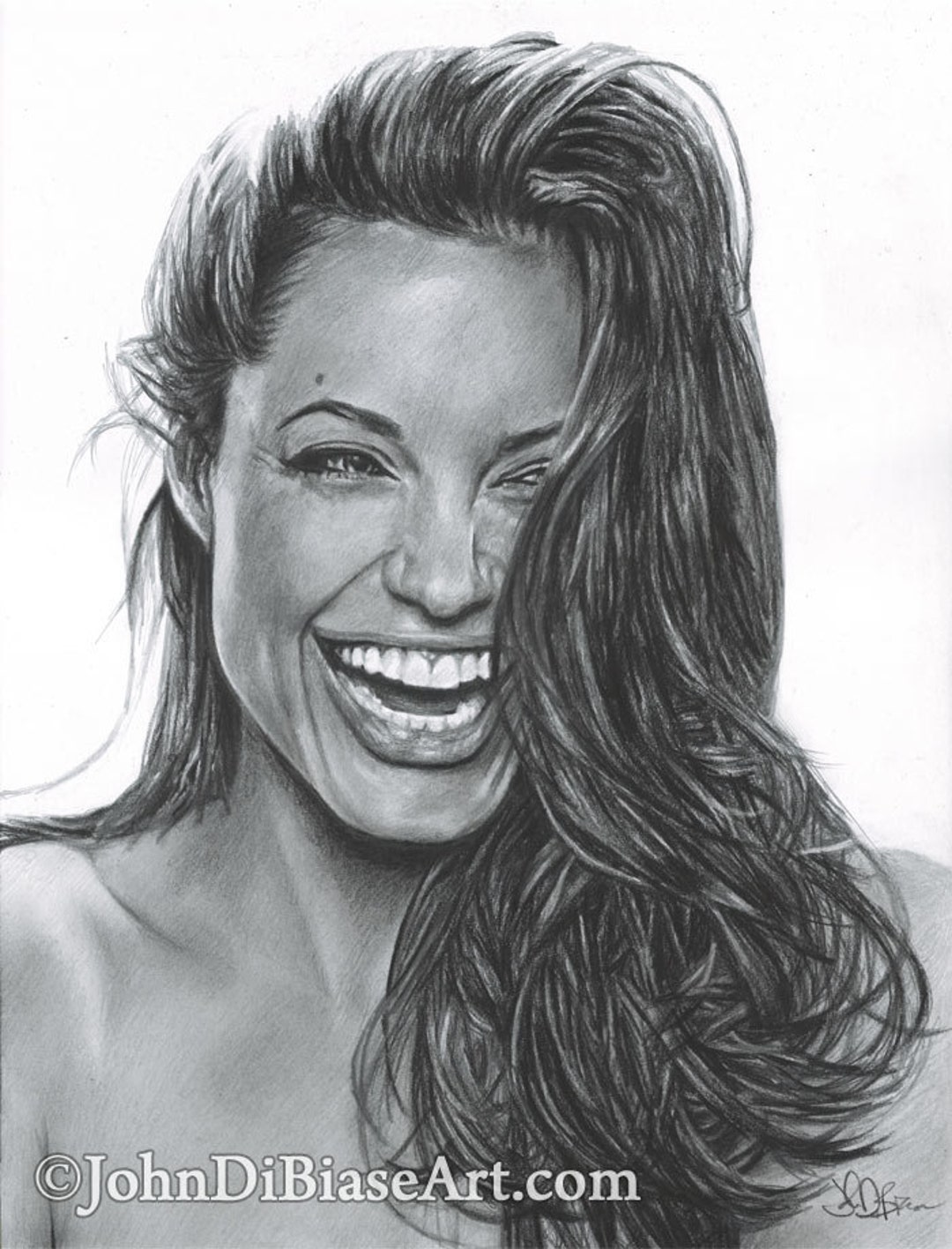 Drawing Print of Angelina Jolie - Etsy Hong Kong