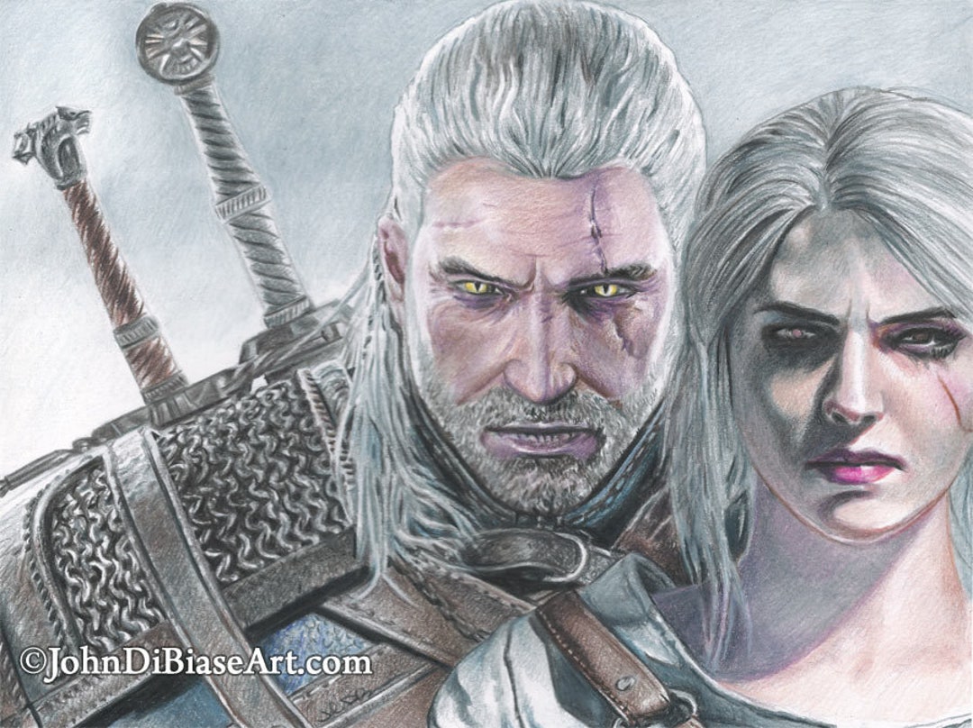 The Witcher video Game Drawing Print -  Hong Kong