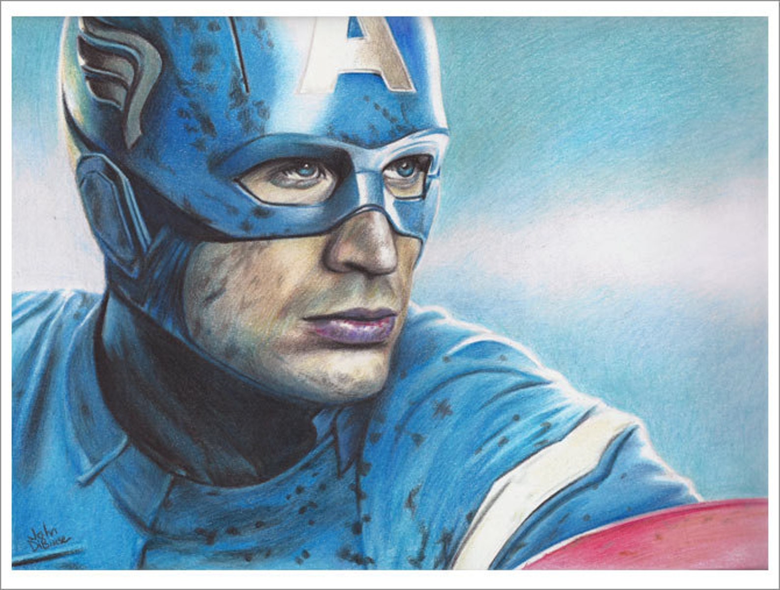 Капитан Америка рисунок карандашом