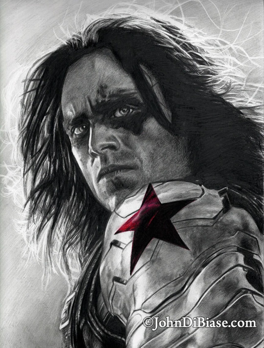 Buy Drawing Print of the Winter Soldier sebastian Stan From Online ...