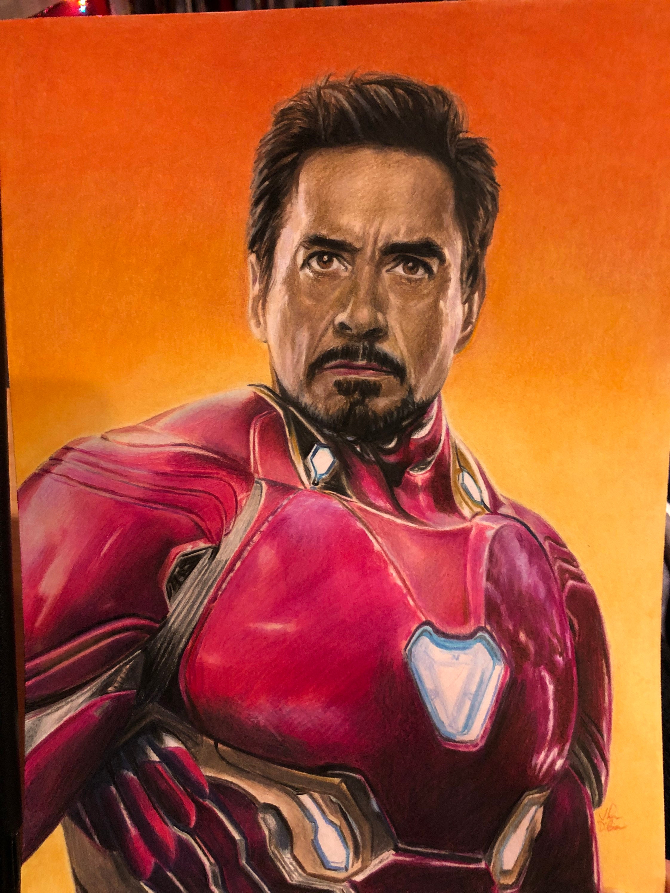 Iron Man Charcoal drawing(A3 size) : Amazon.in: Home & Kitchen