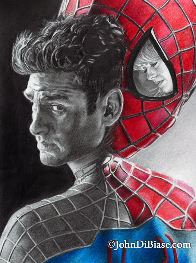 Drawing Print of Andrew Garfield as Spider-man and Peter - Etsy
