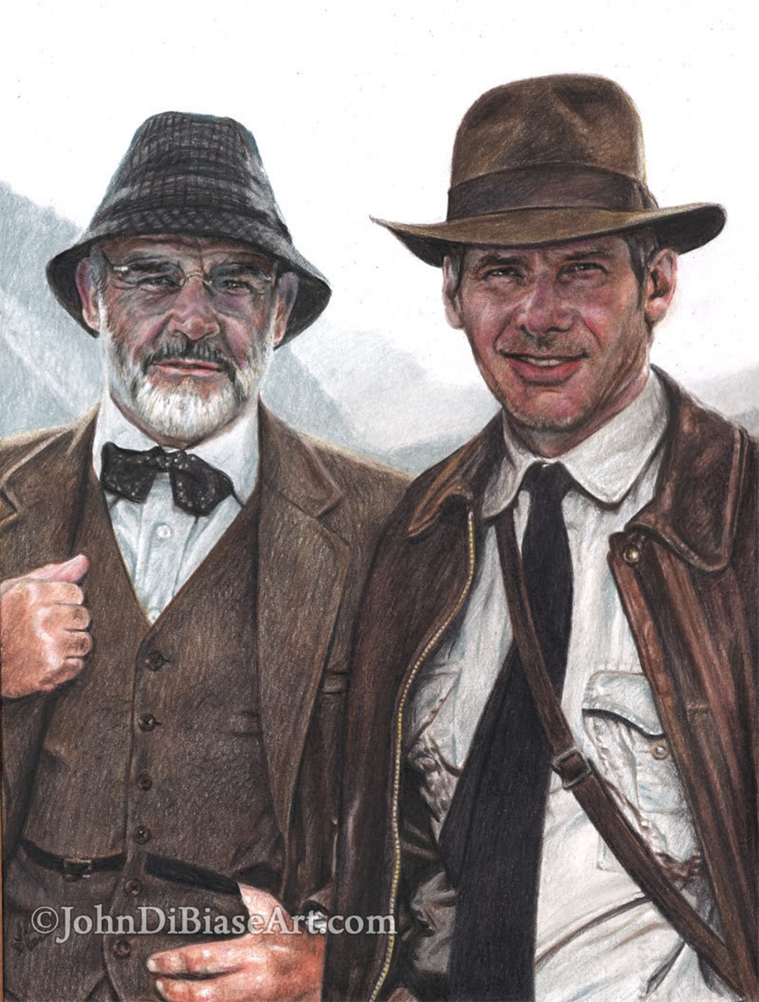 Indiana Jones harrison Ford and Dr. Henry Jones Sr sean Etsy