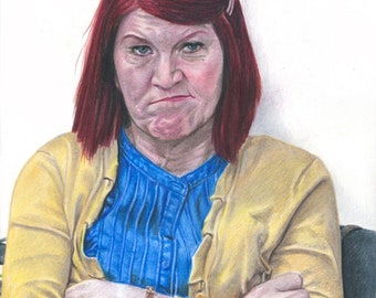 Meredith Palmer Colored Pencil Drawing (Kate Flannery) from The Office 8.5 x 11