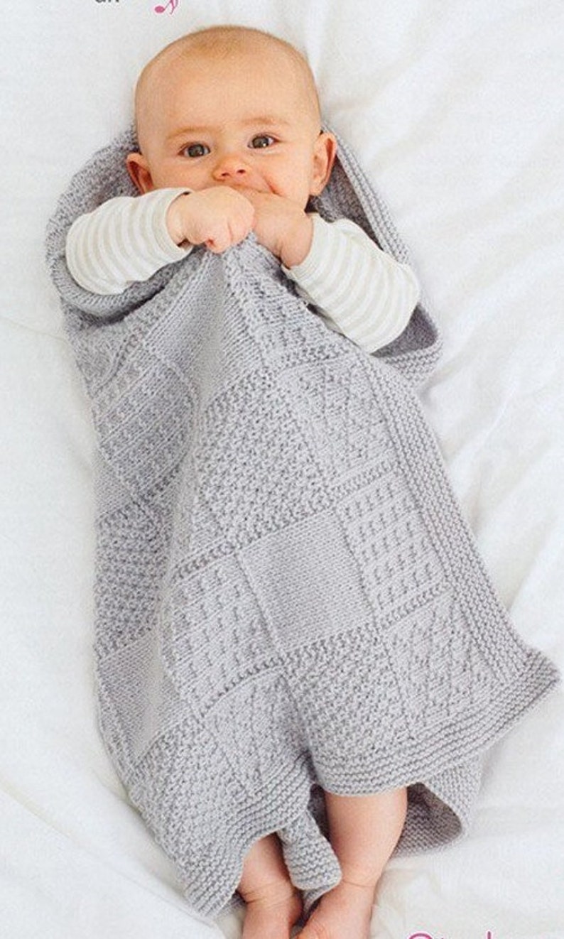 BABY KNITTING PATTERN for stunning baby blanket dk yarn 25 Etsy
