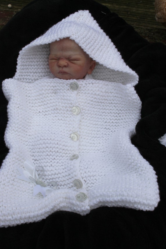 Baby or doll reborn knitting pattern for chunky hooded Etsy