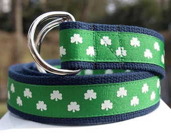 Shamrock Belt for YOUNGER Boys / Boys Belt / Irish Belt / St Patricks Day Belt / Green Belt / Boys Pant Sizes 2T/3T  to 16/18