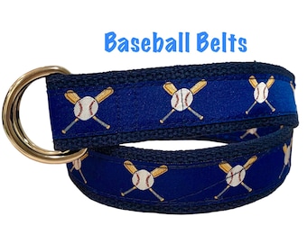 Baseball Belt for YOUNGER Boys / Baseball Belt / Belt for Boys / Baseball Player / Bat and Ball / MLB / Boys Sizes  Pants  2T/3T  - 16/ 18