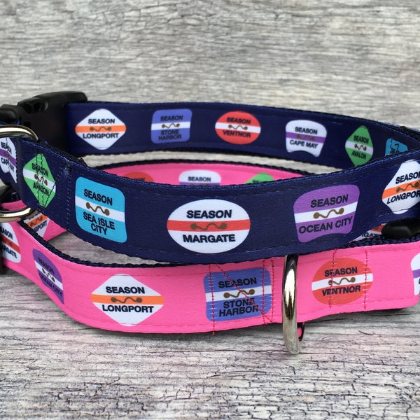 Avalon / Stone Harbor / Cape May Area Beaches Collar / Matching Leash  / Sea Isle City / Margate / Avalon / Ocean City / Ventnor / Longport