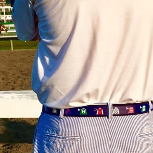 Kentucky Derby Belt / Jockey Silk Belt / Horse Blanket Belt / Saratoga / Preakness / Triple Crown Belt / Jockey Belt / Mens Pant Sizes 30-60