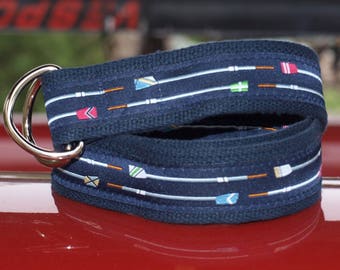 Crew Belt / Rowing / Crew Oars / Crew Blades Belt / Regatta Belt / Crew Rowing / College Rowing / Custom Ribbon / Mens Sizes 30 -54