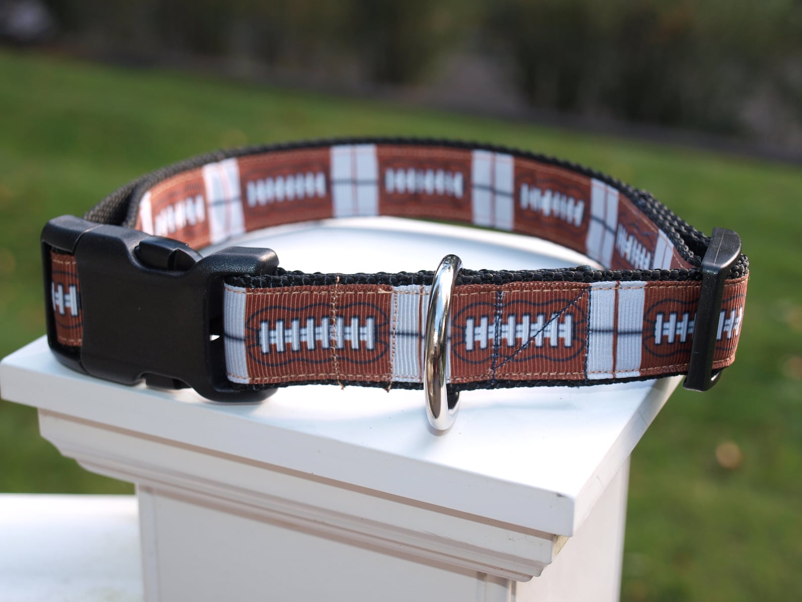 Football Dog Collar / Football Collar / Brown Dog Collar / Etsy