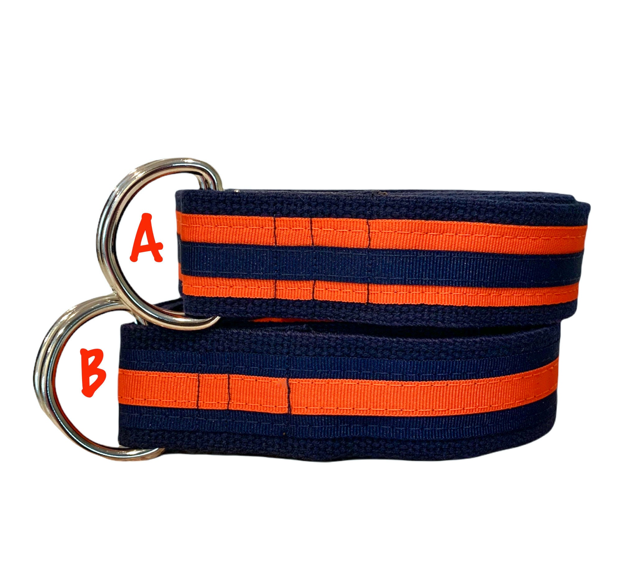Striped Ribbon Belts / Collegiate Striped Belts / Orange