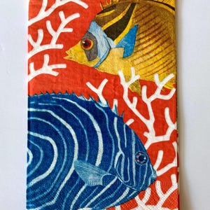 Decoupage Guest Towel - Napkins for Decoupage / Crafting Sea Life Paper Guest towel- Set of 3 Guest Towels /Dinner Napkins
