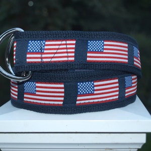American Flag Belt / Fourth of July / Flag Belt / USA Belt / Canvas Belt / Big and Tall Belts / Ribbon Flag Belt / Mens Pant Sizes 30 - 60