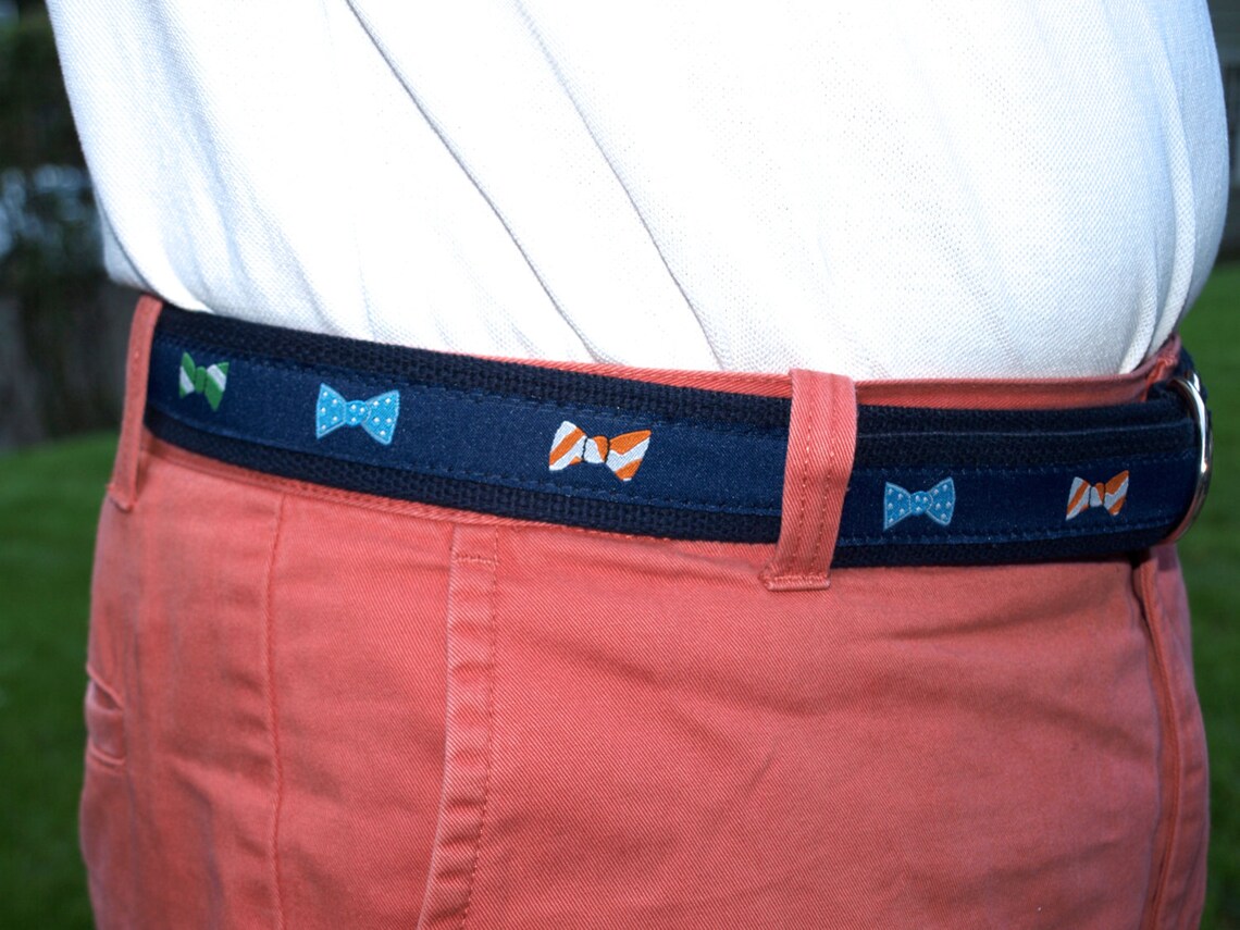 Bow Tie Belt / Mens Bowtie Belt / Southern Prep Belt / Etsy