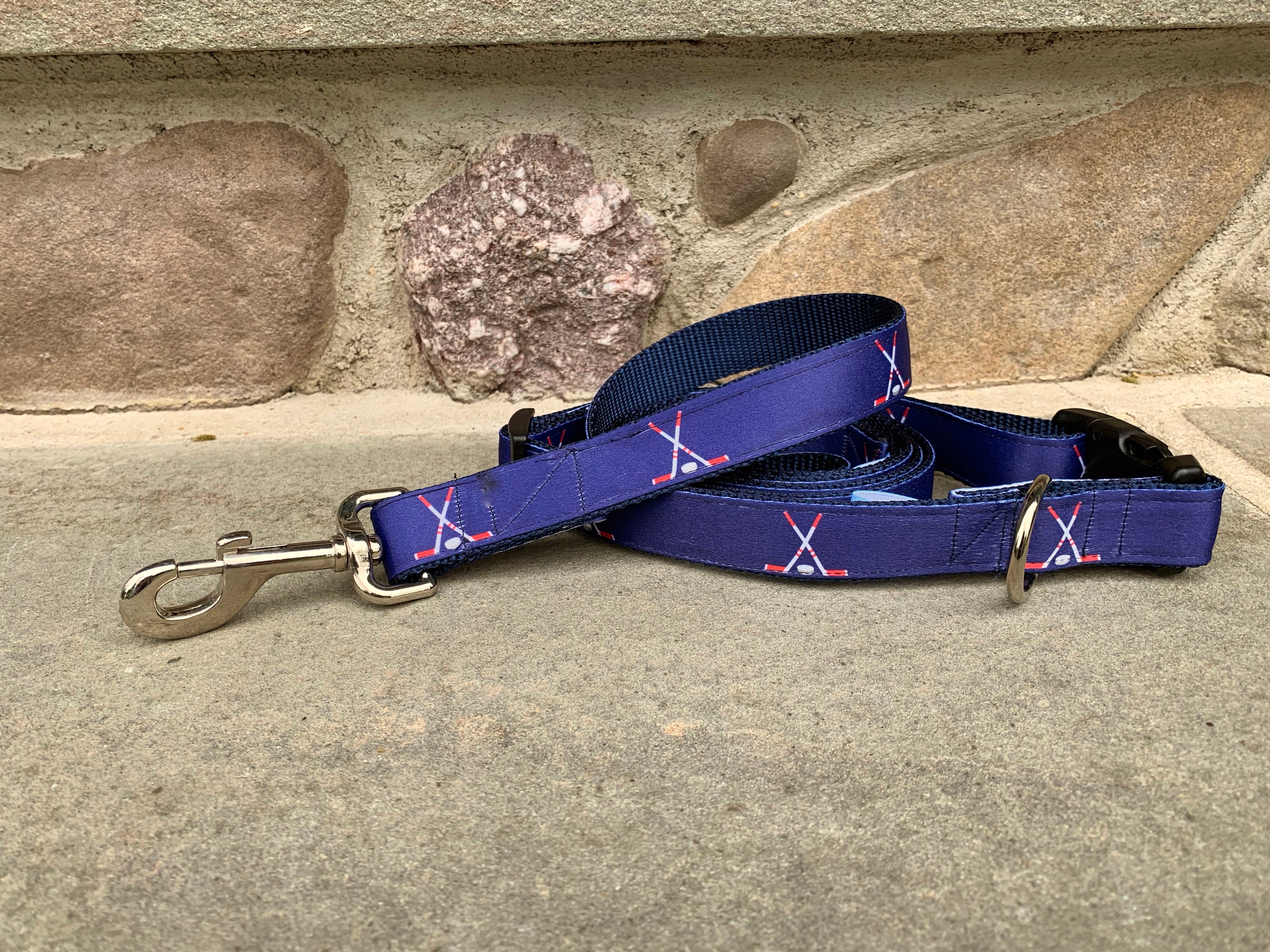 Hockey Dog Collar / Hockey Sticks / Preppy Collar / Hockey Etsy