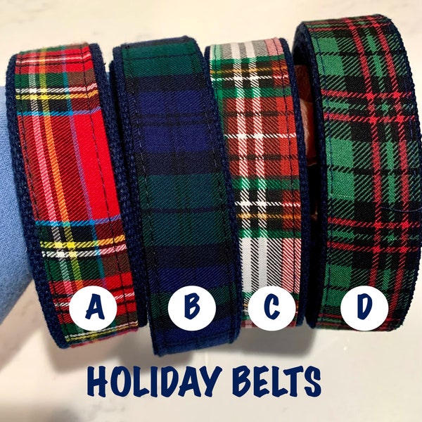 Christmas Plaid Belt for Men / Christmas Plaid Belt / Holiday Belt / Red Belt / Christmas Belt / Seasonal Belt / Mens Pant Sizes 30 - 60