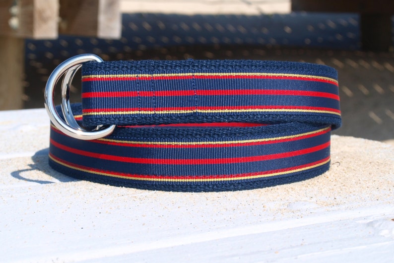 Striped Ribbon Belts Stripe Belt for Men Collegiate Striped Belts Gifts for Men Belt for Men Gifts for Dad Pant Sizes 30-54