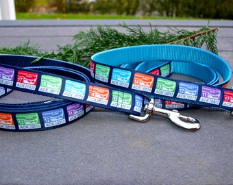 Nantucket Leash and Collar / Oversand Vehicle Collar / Nantucket Dog Collar / 1 INCH WIDE / Sm/Med or Med/Large / Matching Leash Available