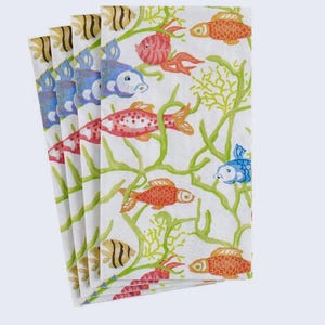 Decoupage Guest Towel - Napkins for Decoupage / Crafting Sea Life Paper Guest towels / Fish Towels - Set of 3 Guest Towels /Dinner Napkins
